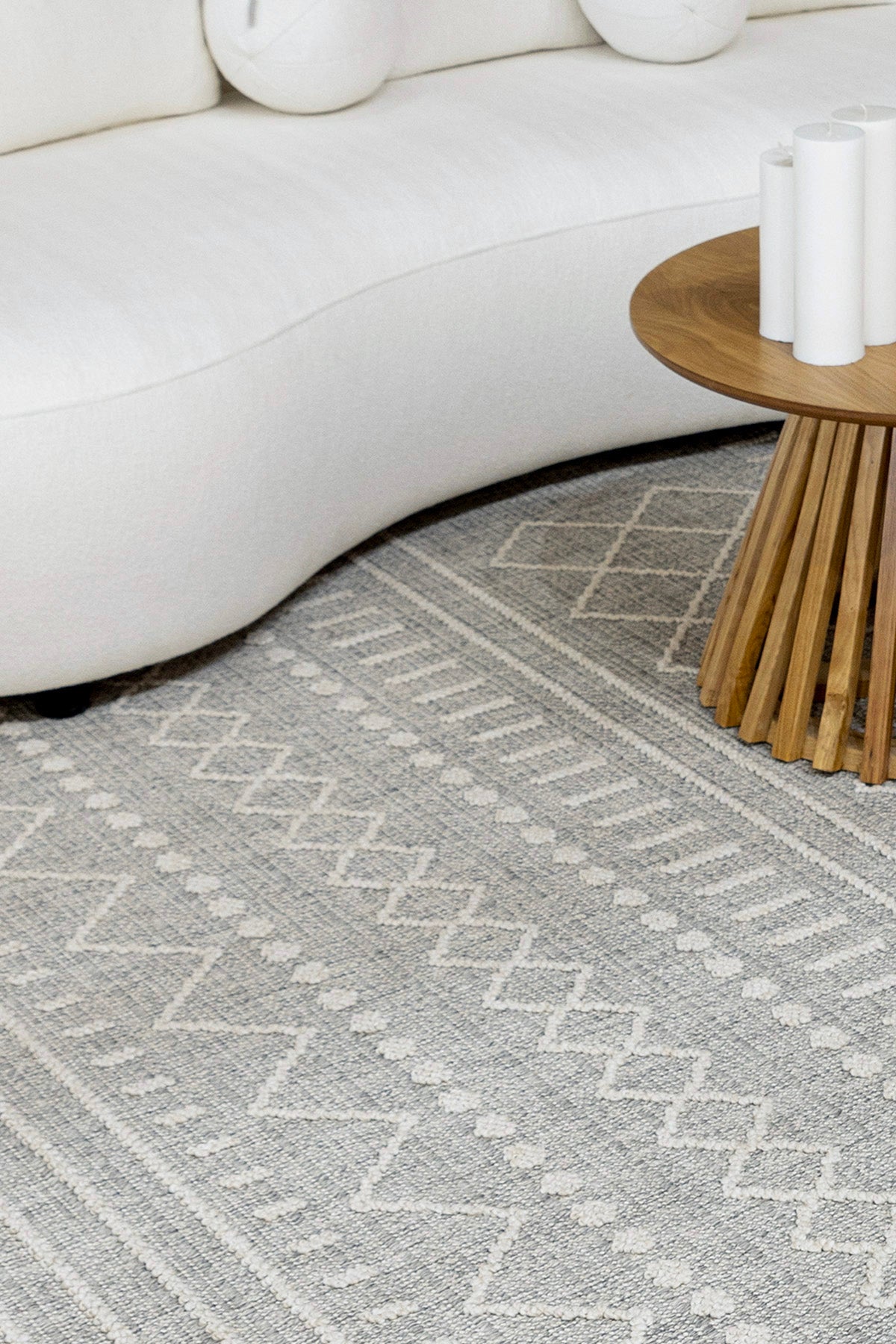 Berlin 260 Gri Krem Yumuşak Salon Halısı