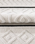 Aspen 156 Krem Siyah Modern Yumuşak Mimimalist Halı