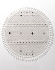 Aspen 153 Krem Siyah Yuvarlak Modern Yumuşak Mimimalist Halı