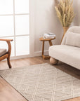 Berlin 259 Gri Krem Yumuşak Salon Halısı