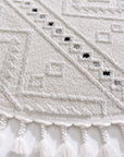 Aspen 153 Krem Siyah Yuvarlak Modern Yumuşak Mimimalist Halı