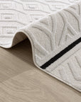 Aspen 156 Krem Siyah Modern Yumuşak Mimimalist Halı