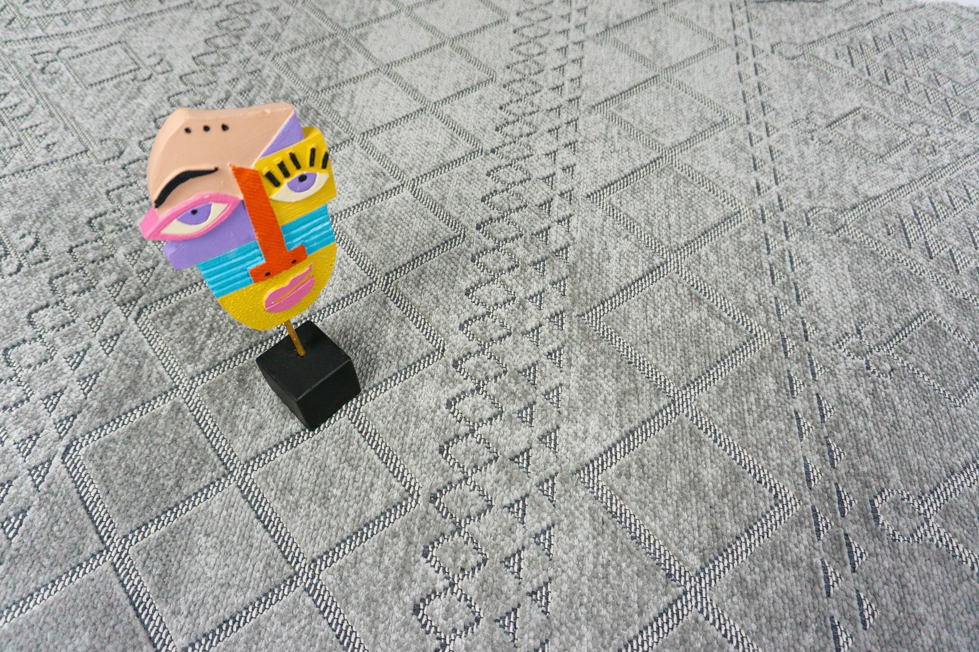 Elya 622 Gri Makinede Yıkanabilir Kaymaz Taban Kilim Halı