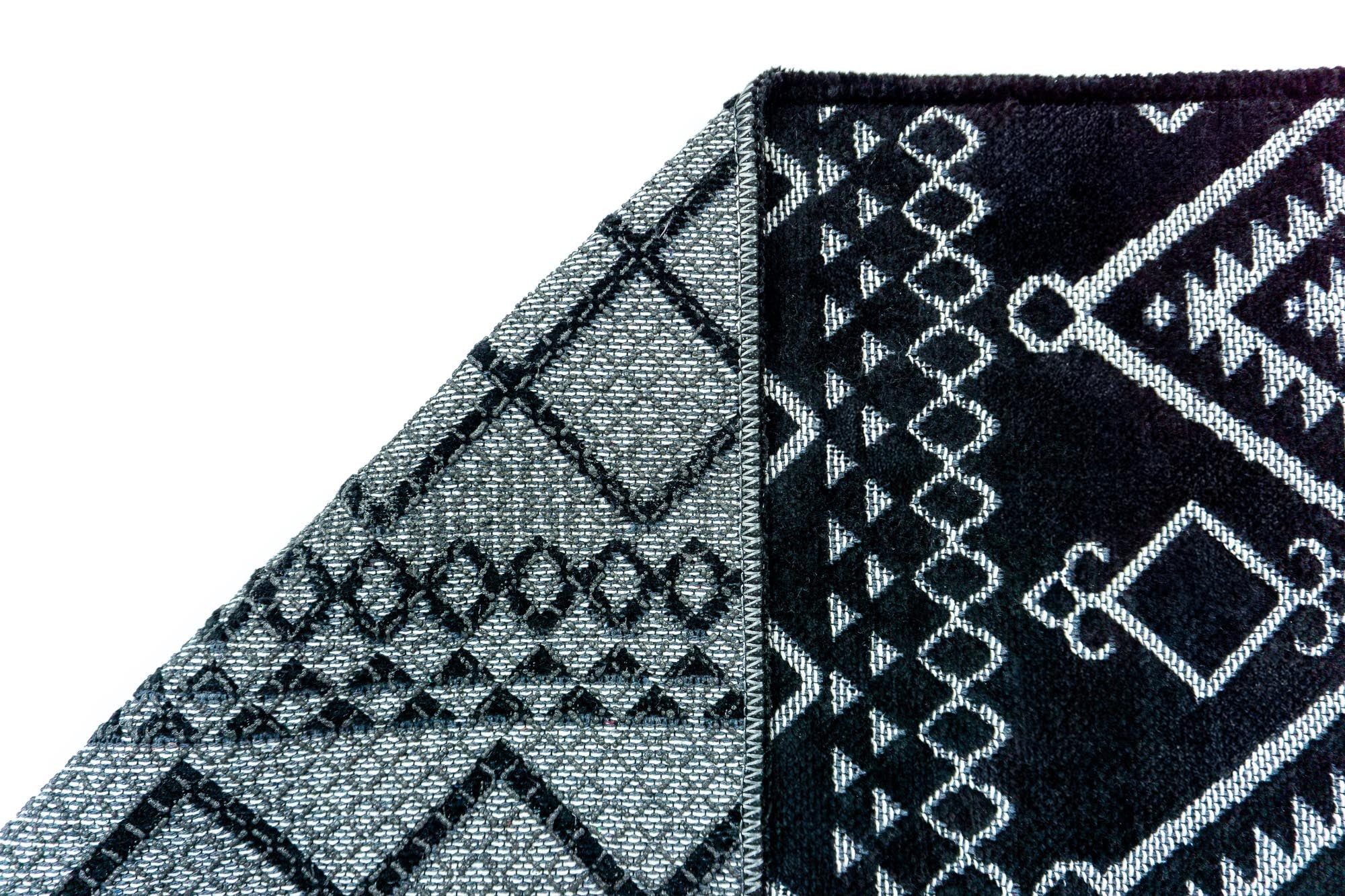 Elya 622 Siyah Makinede Yıkanabilir Kaymaz Taban Kilim Halı