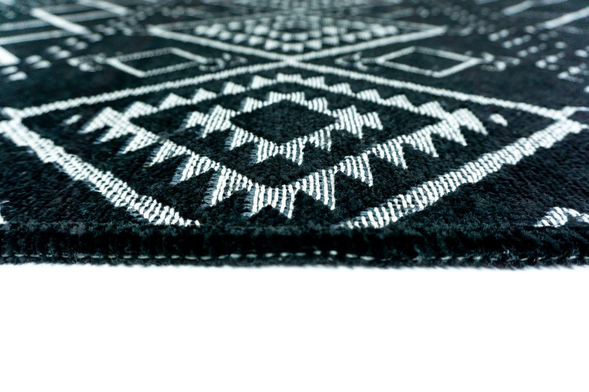 Elya 622 Siyah Makinede Yıkanabilir Kaymaz Taban Kilim Halı