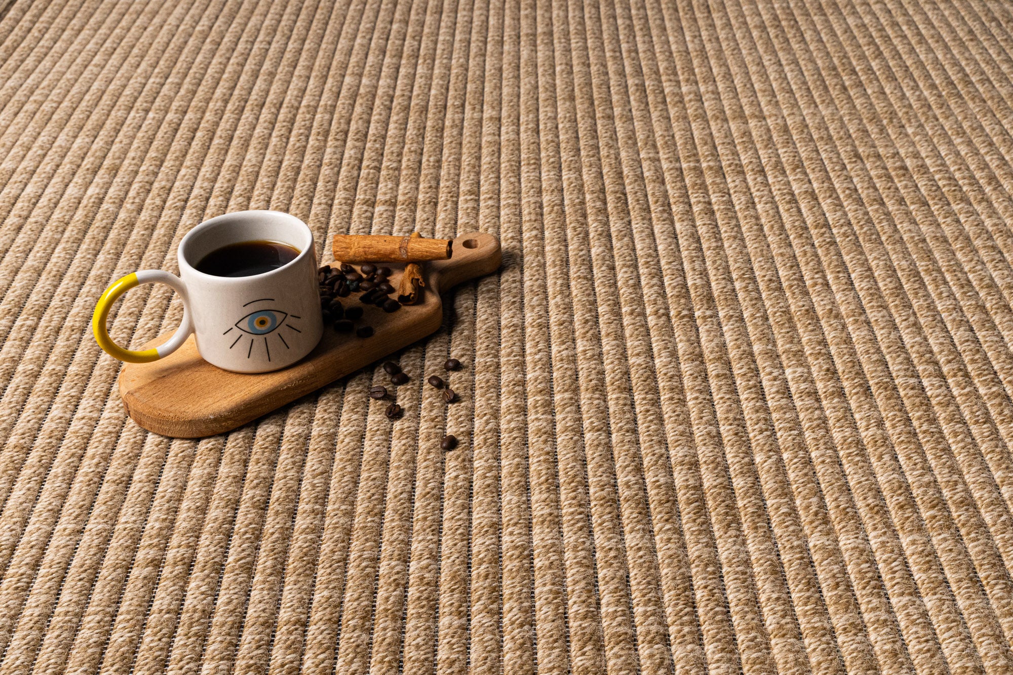 Giza 721 Bej Hasır Dokulu Sisal Kesme Halı