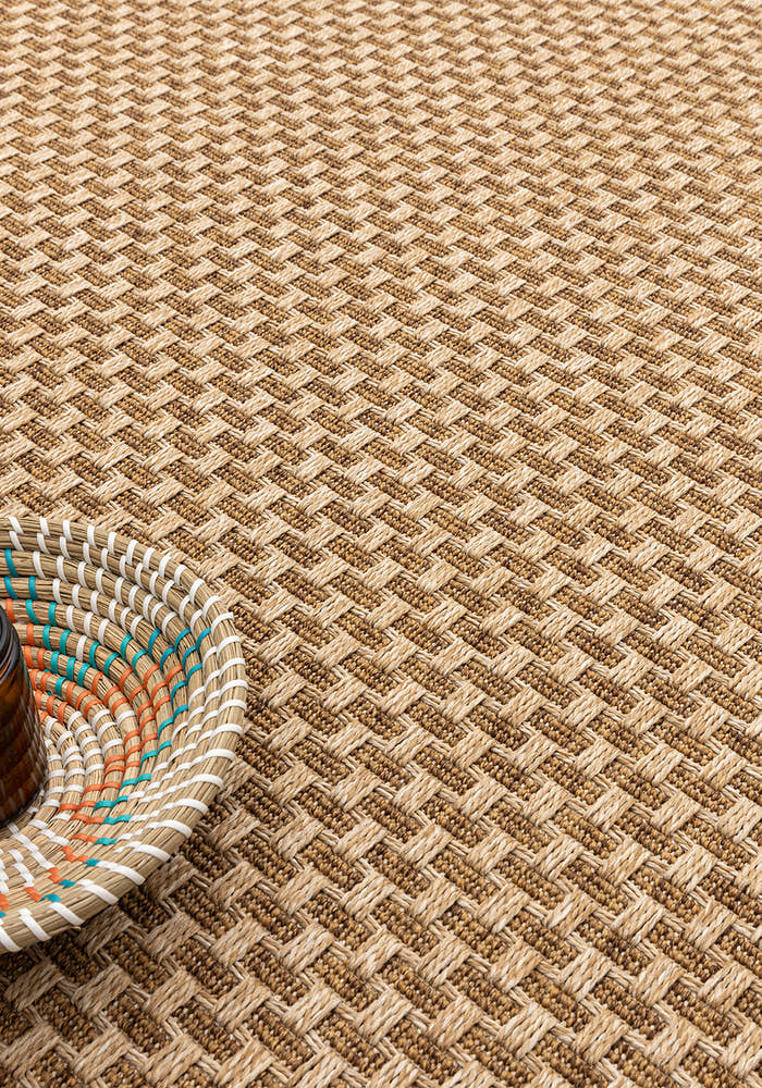 Giza 723 Kahve Hasır Dokulu Modern Sisal Kesme Halı