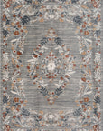 Nera 853 Gri Multi Etnik Desenli Yumuşak Salon Halısı