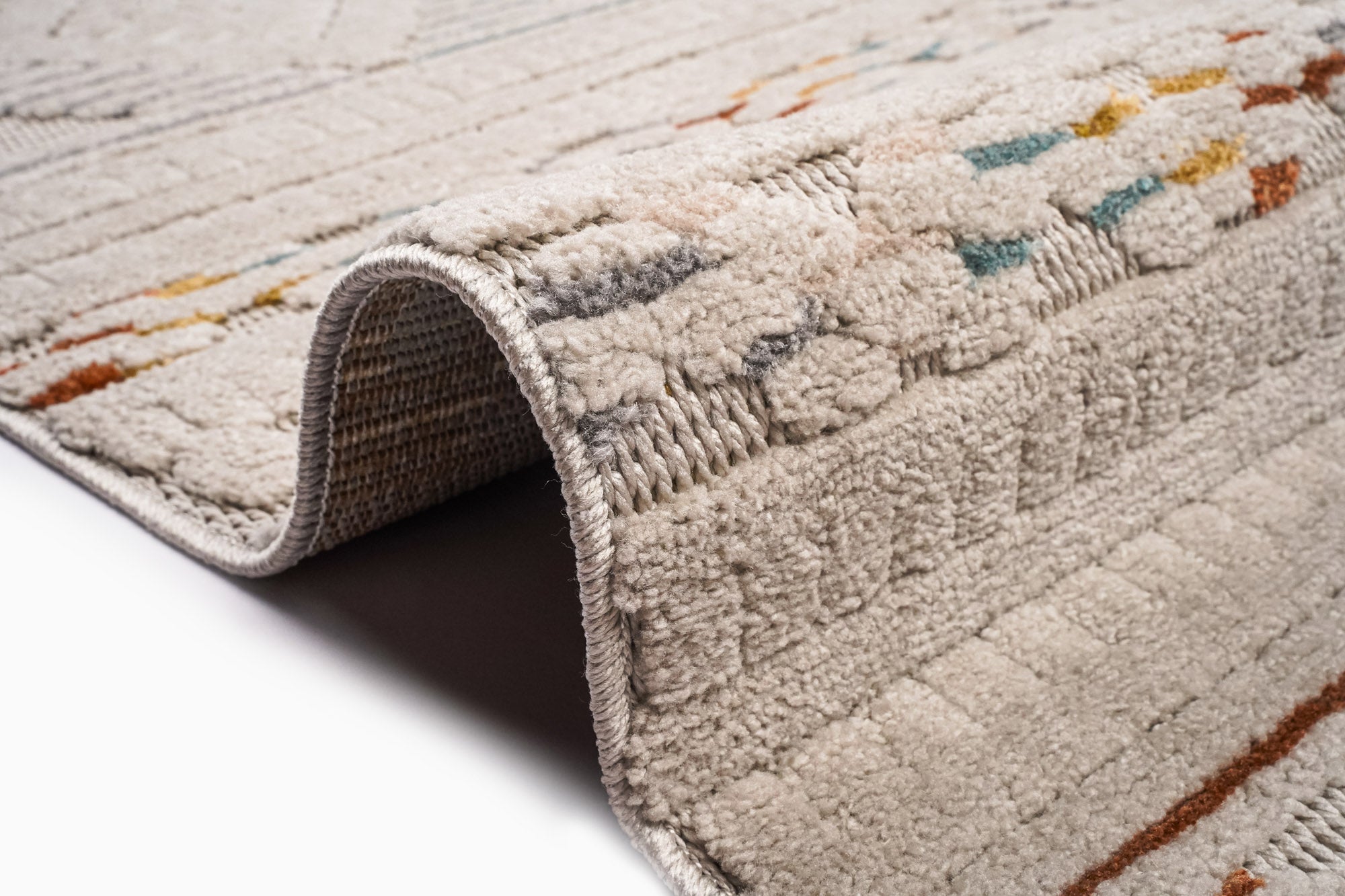 Lizbon 845 Renkli Gri Geometrik Kesme Halı