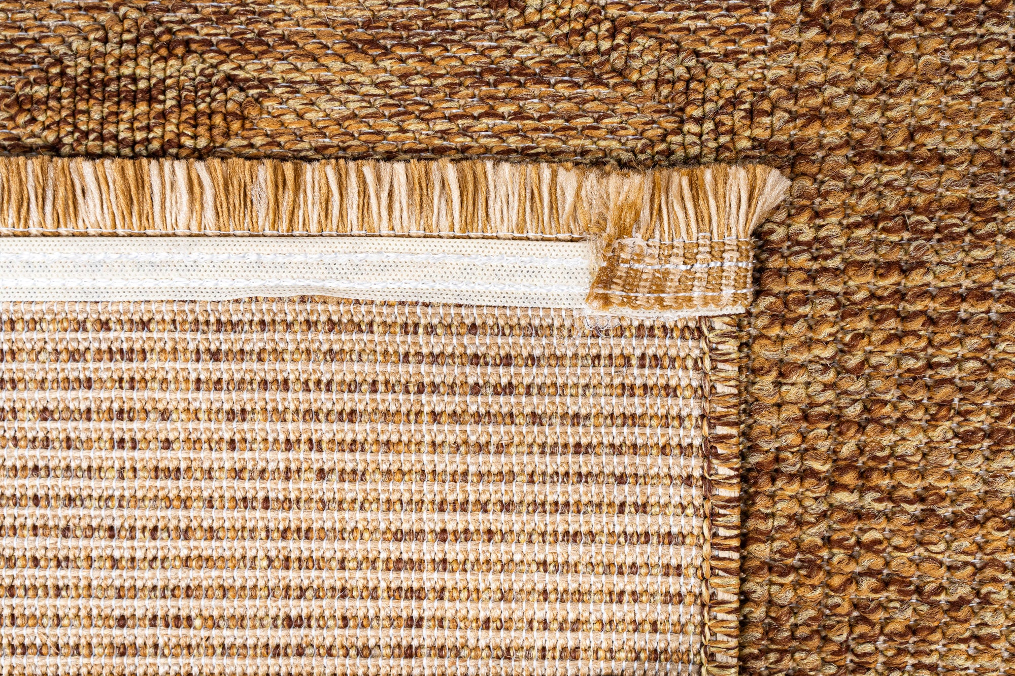 Nepal 422 Kahve Hasır Görünümlü Modern Kesme Halı