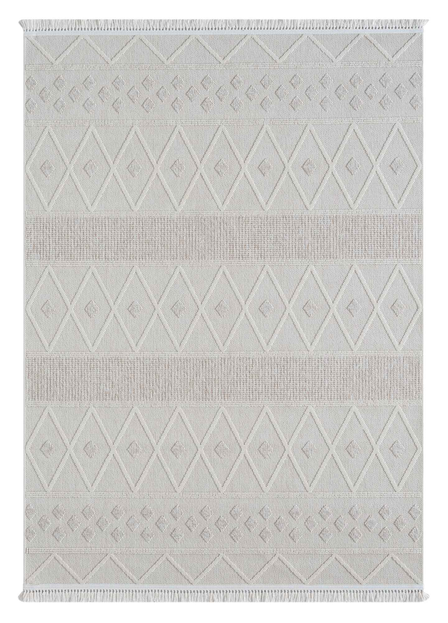 Nepal 422 Krem Bej Modern Sisal Kesme Halı