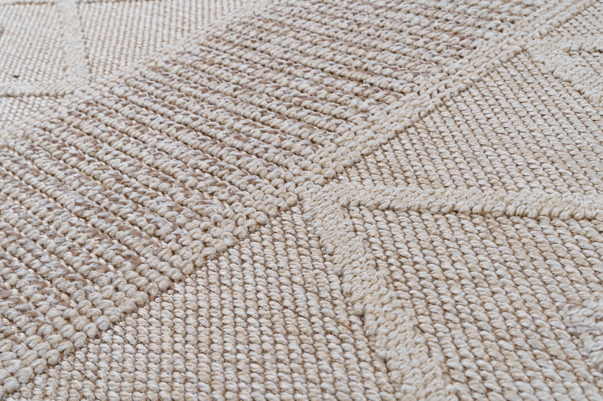 Nepal 422 Krem Bej Modern Sisal Kesme Halı