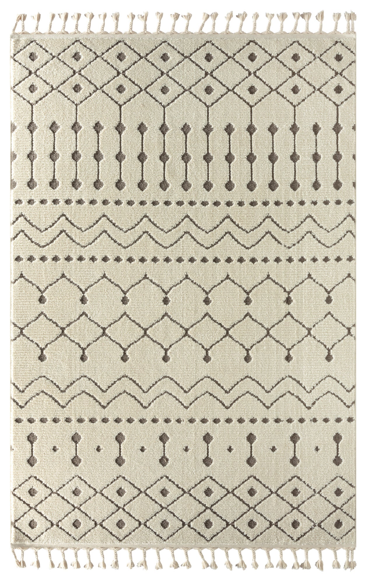 Oslo 535 Krem Bej İskandinav Kesme Salon ve Mutfak Halısı