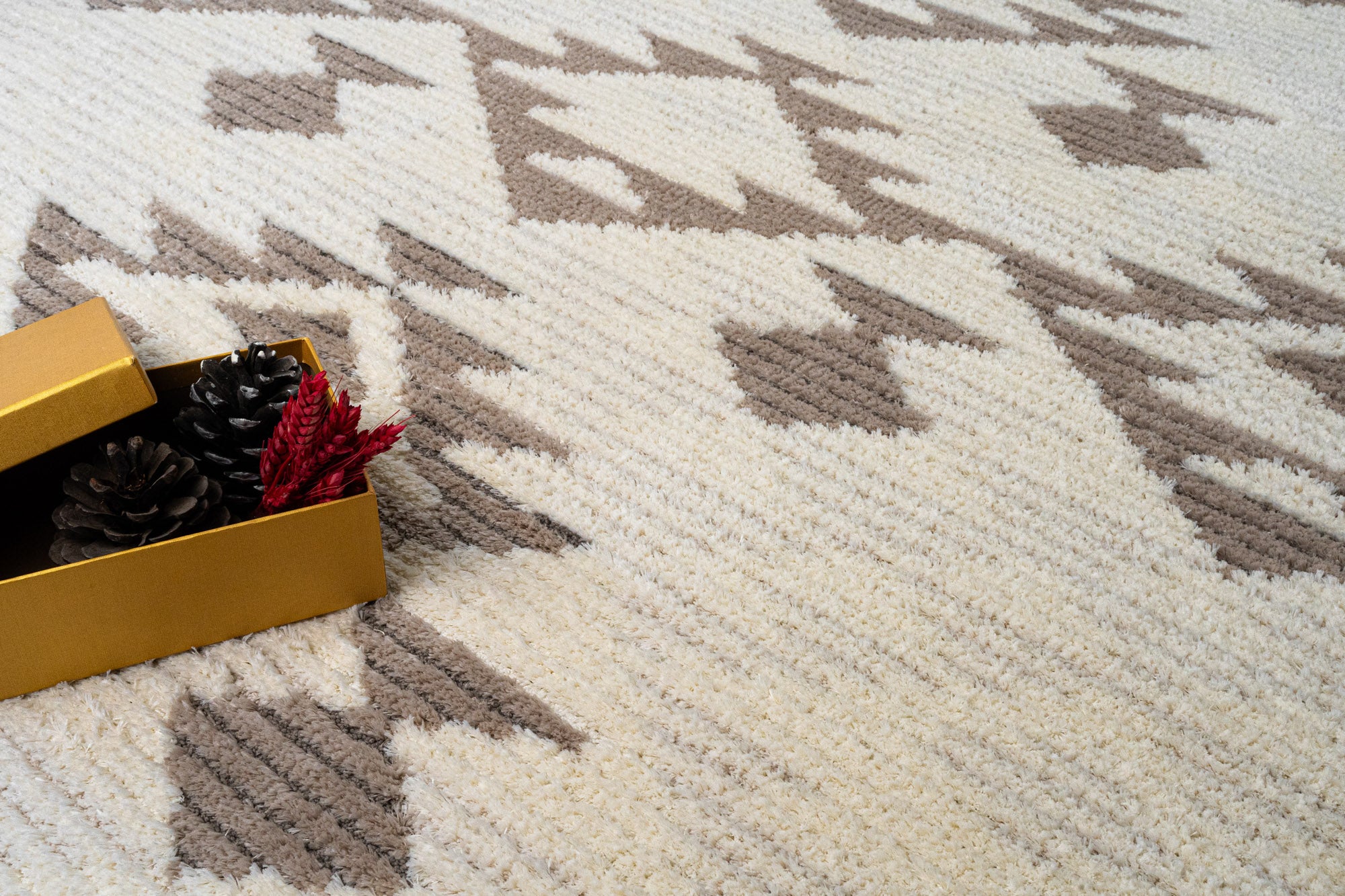 Oslo 536 Bej İskandinav Kesme Salon ve Mutfak Halısı