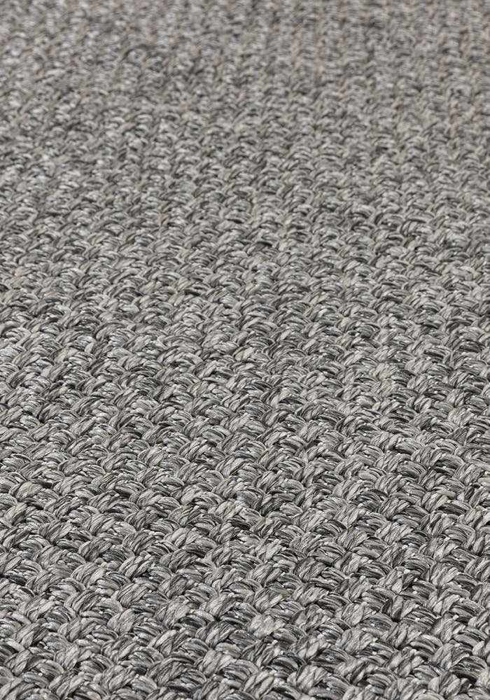 Santorini 115 Antrasit Hasır Görünümlü Uzun Kenarı Bordür Desenli Sisal Halı