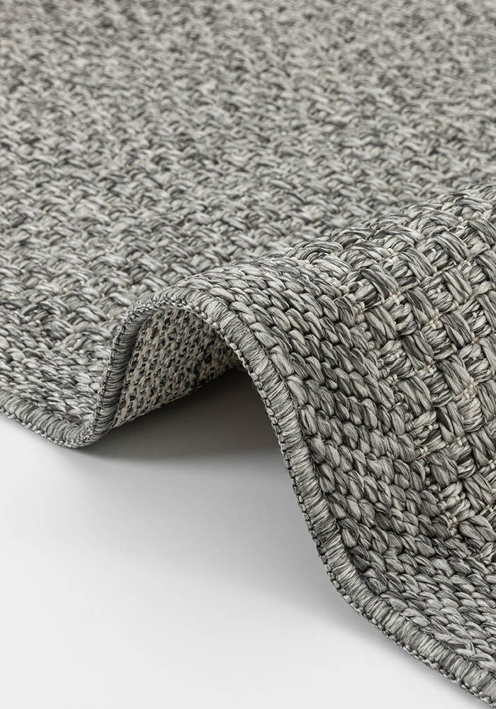 Santorini 115 Antrasit Hasır Görünümlü Uzun Kenarı Bordür Desenli Sisal Halı