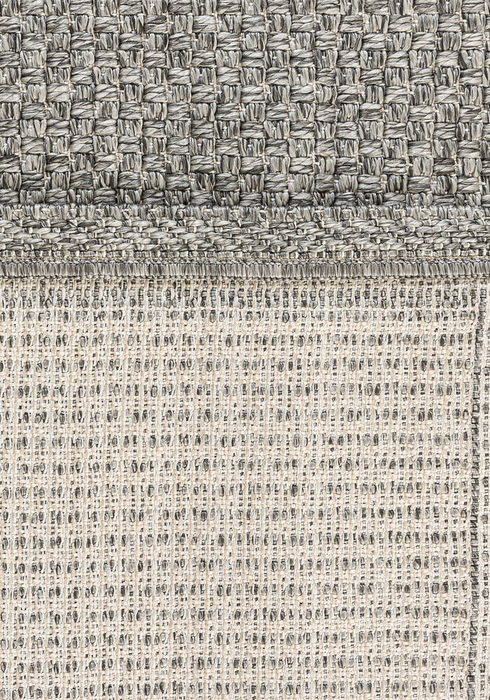 Santorini 115 Antrasit Hasır Görünümlü Uzun Kenarı Bordür Desenli Sisal Halı