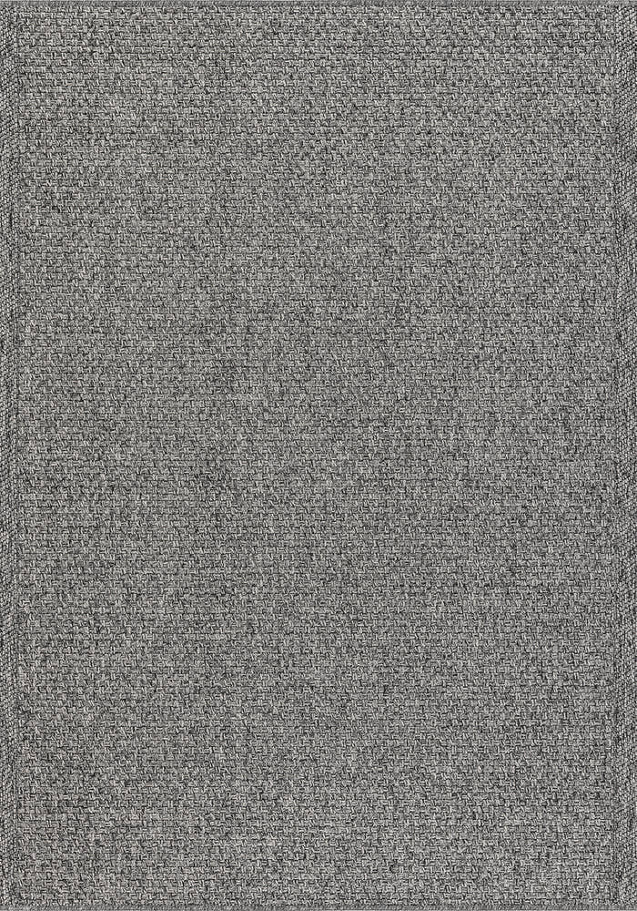 Santorini 115 Antrasit Hasır Görünümlü Uzun Kenarı Bordür Desenli Sisal Halı