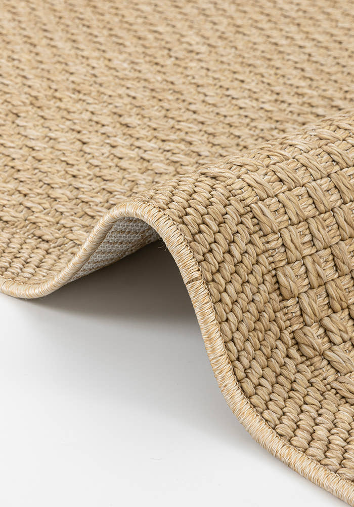 Santorini 115 Kahve Hasır Görünümlü Uzun Kenarı Bordür Desenli Sisal Halı