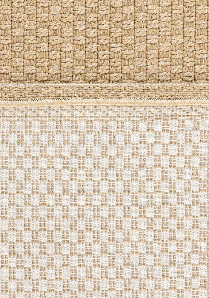 Santorini 115 Kahve Hasır Görünümlü Uzun Kenarı Bordür Desenli Sisal Halı