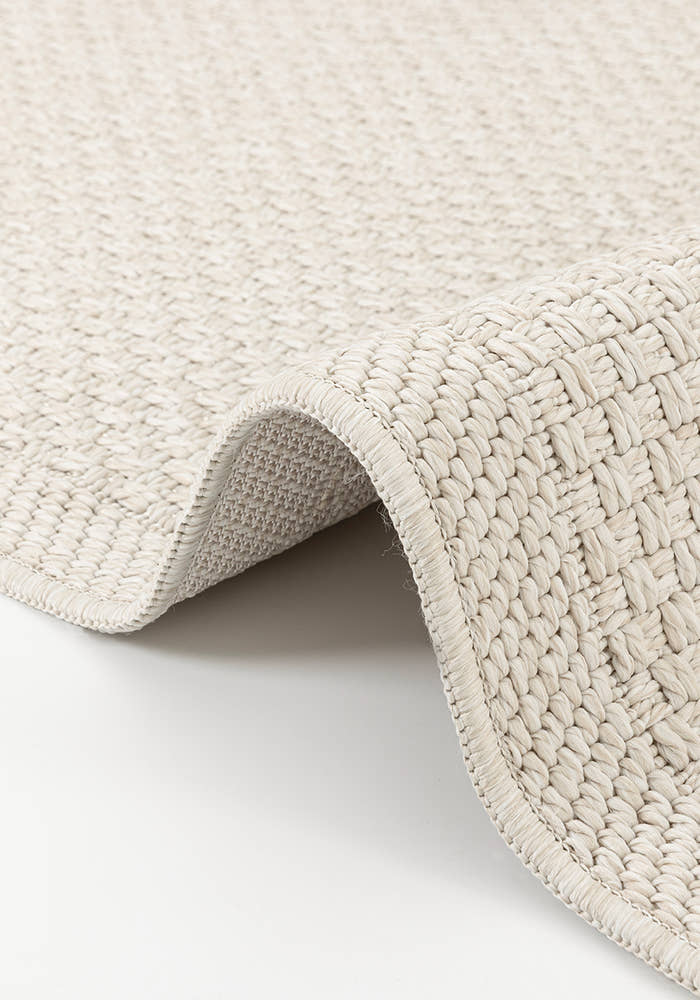 Santorini 115 Krem Hasır Görünümlü Uzun Kenarı Bordür Desenli Sisal Halı