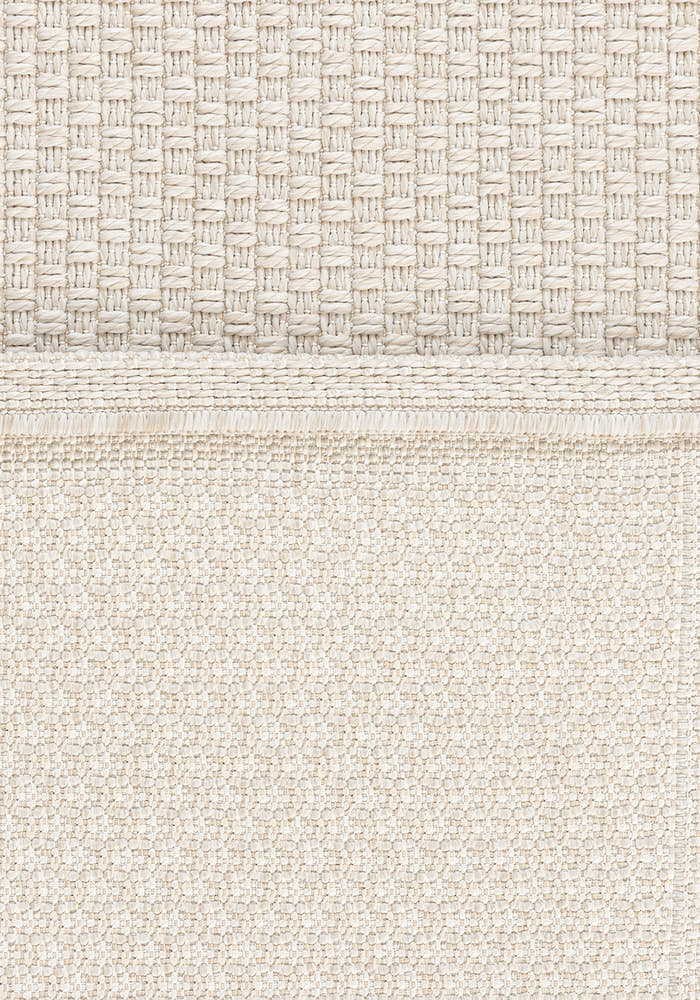 Santorini 115 Krem Hasır Görünümlü Uzun Kenarı Bordür Desenli Sisal Halı