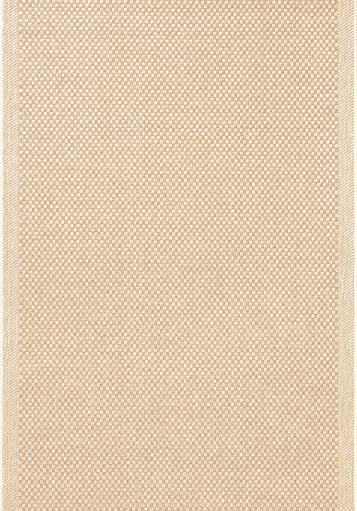 Santorini 115 Krem Kahve Hasır Görünümlü Uzun Kenarı Bordür Desenli Sisal Halı