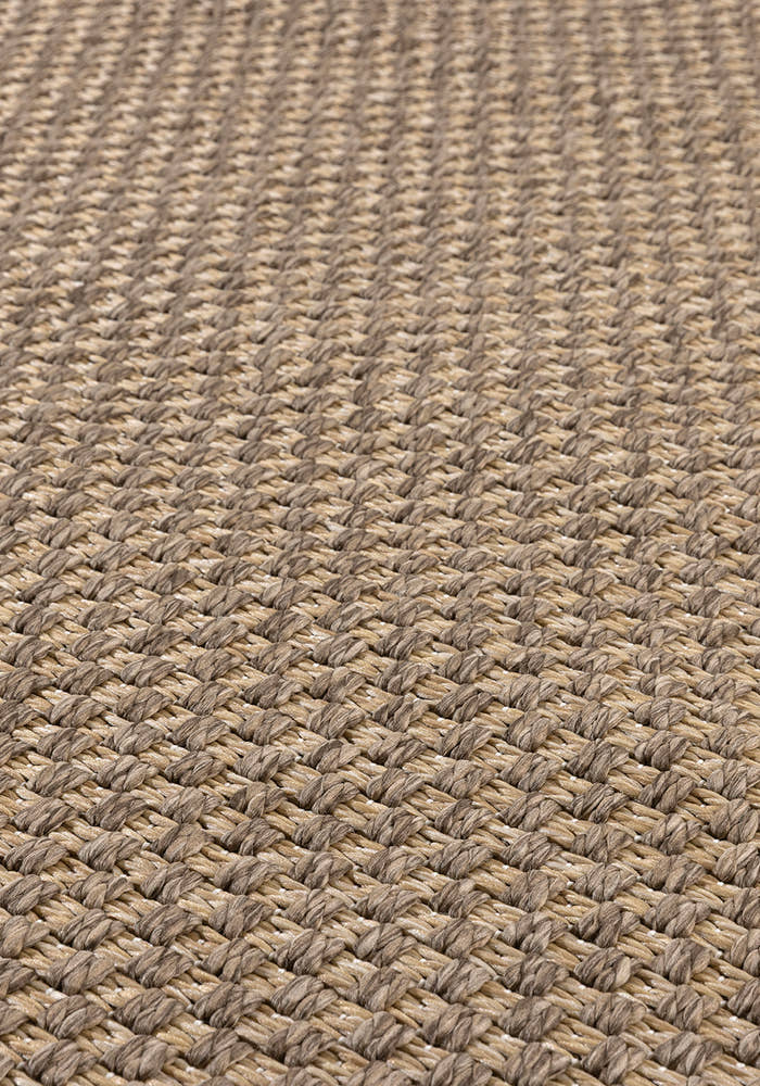 Santorini 115 Vizon Hasır Görünümlü Uzun Kenarı Bordür Desenli Sisal Halı