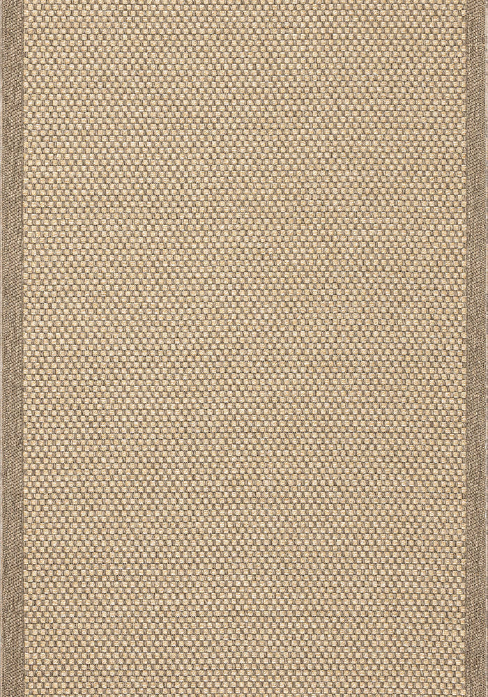 Santorini 115 Vizon Hasır Görünümlü Uzun Kenarı Bordür Desenli Sisal Halı