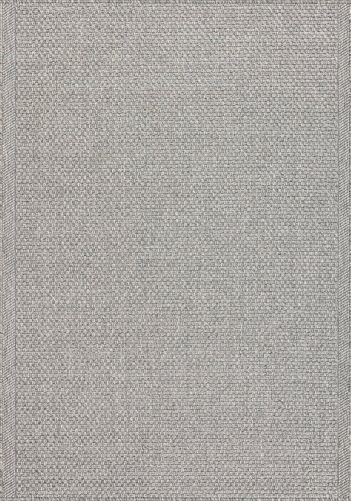 Santorini 115 Gri Hasır Görünümlü Uzun Kenarı Bordür Desenli Sisal Halı