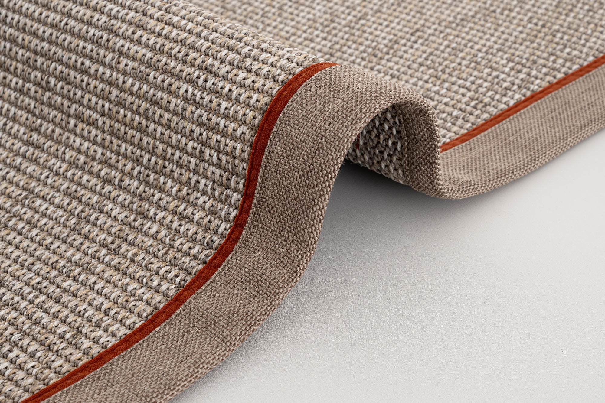 Verona 125 Bej Sisal Halı Vizon Turuncu Çift Bordürlü