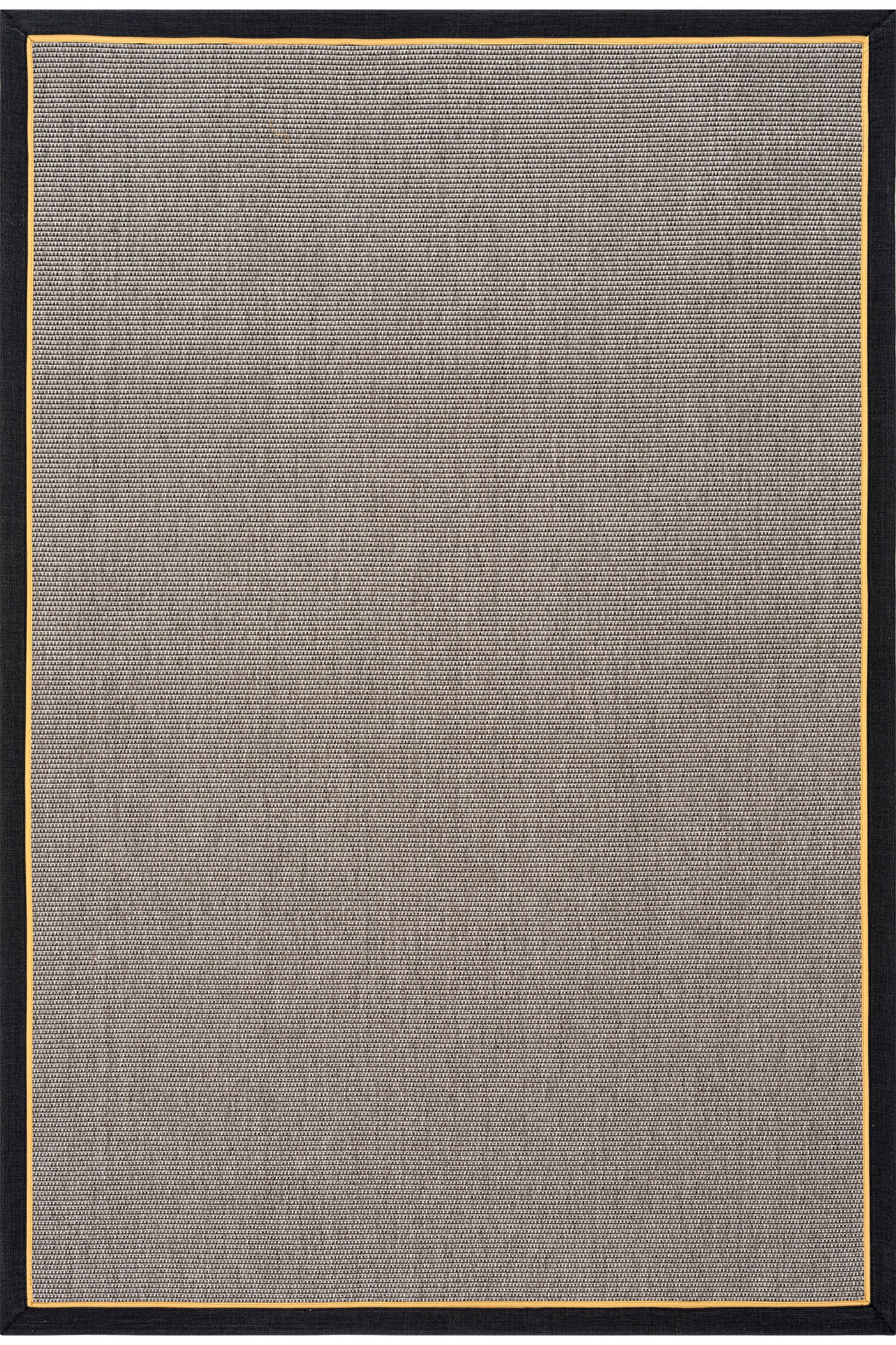 Verona 125 Gri Sisal Halı Siyah Sarı Çift Bordürlü