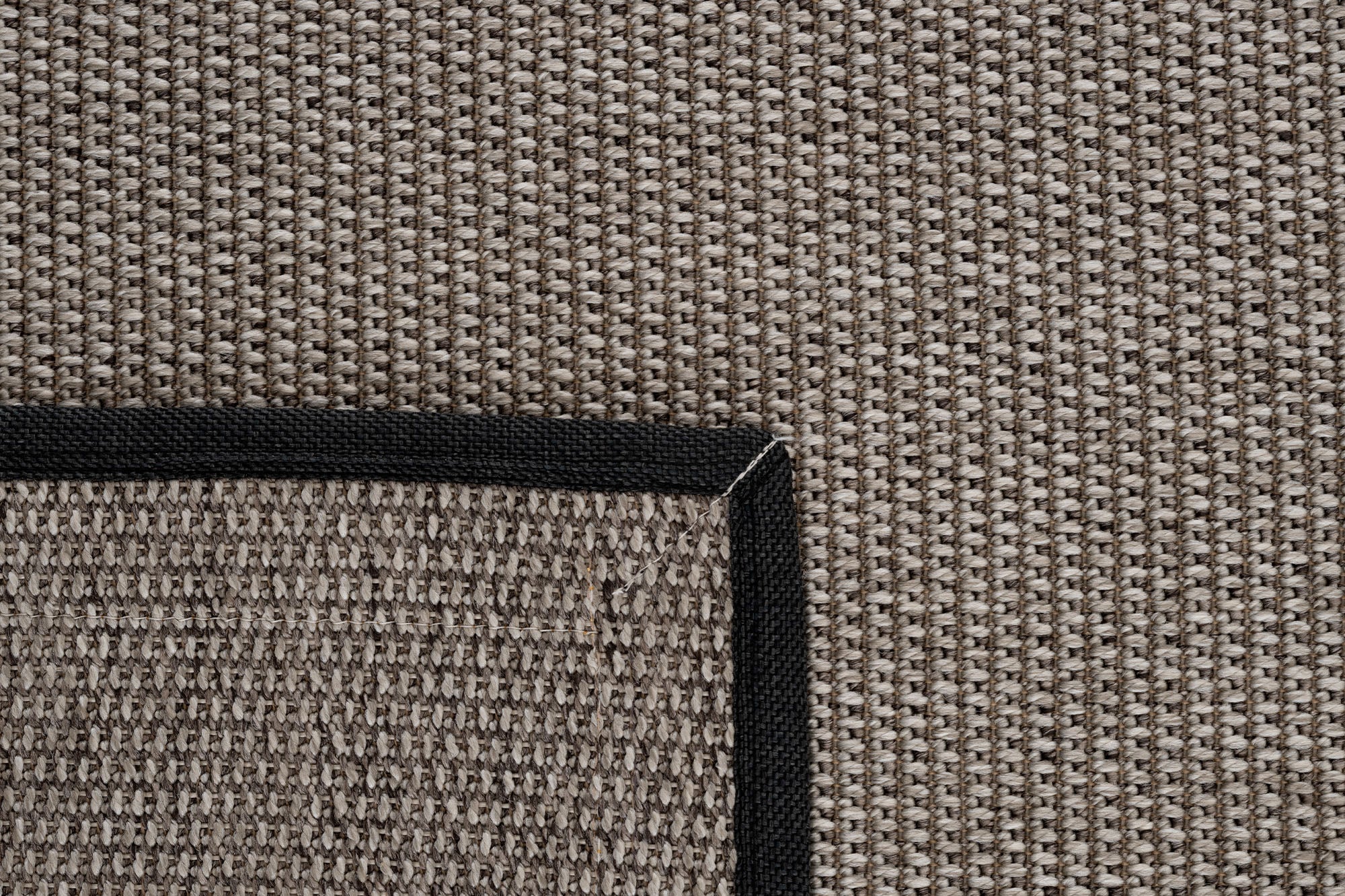 Verona 125 Gri Sisal Halı Siyah Sarı Çift Bordürlü