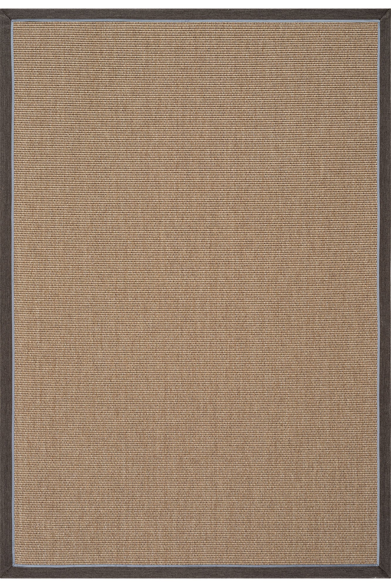 Verona 125 Kahve Sisal Halı Kahve Mavi Çift Bordürlü