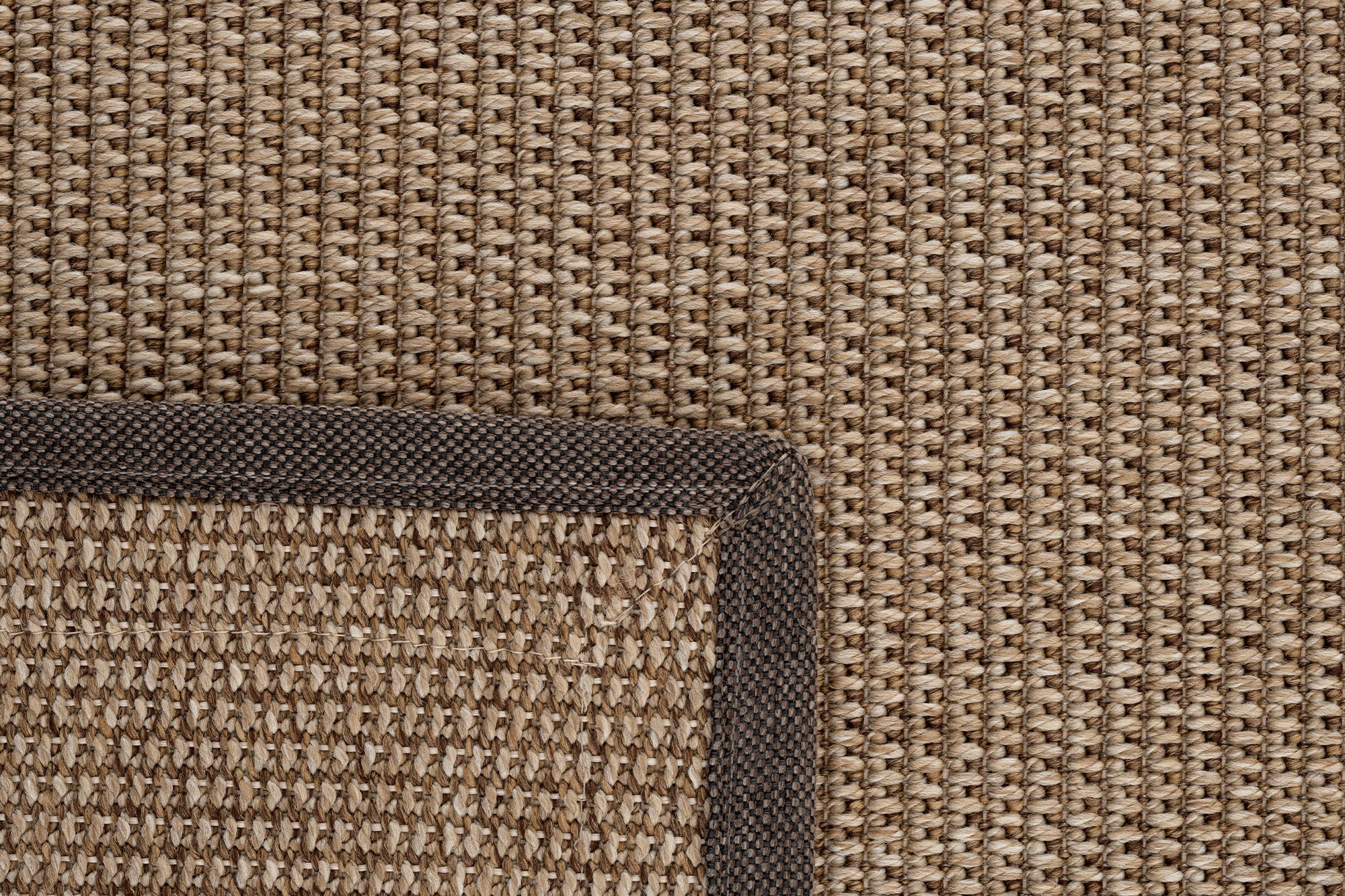 Verona 125 Kahve Sisal Halı Kahve Mavi Çift Bordürlü