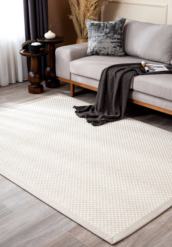 Verona 134 Krem Sisal Halı Krem Bordürlü