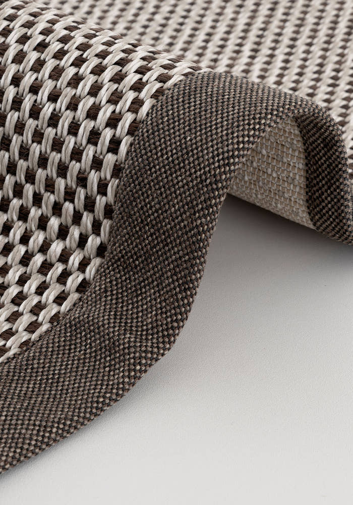 Verona 137 Krem Kahve Sisal Halı Kahve Bordürlü