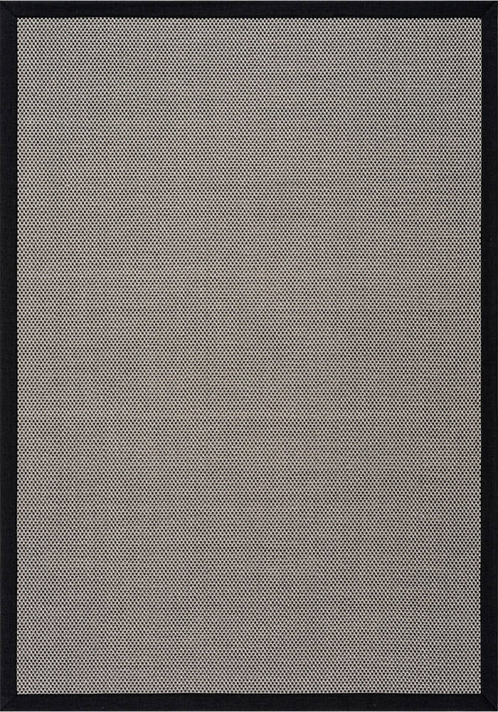 Verona 137 Krem Siyah Sisal Halı Siyah Bordürlü