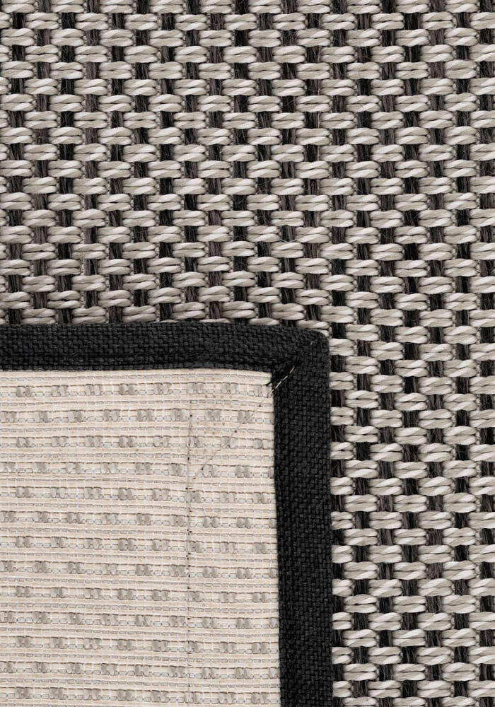 Verona 137 Krem Siyah Sisal Halı Siyah Bordürlü