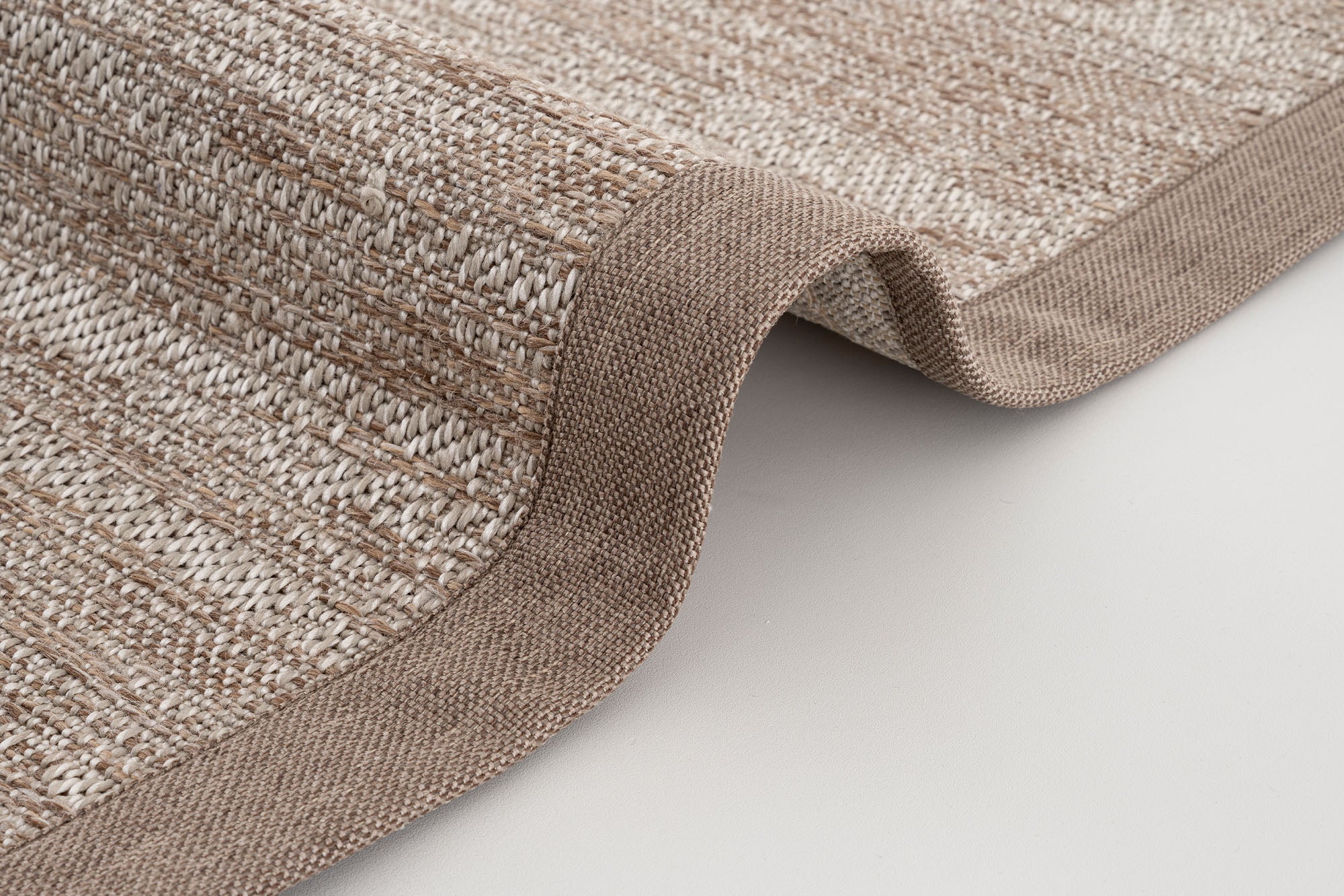 Verona 138 Krem Kahve Sisal Halı Vizon Bordürlü