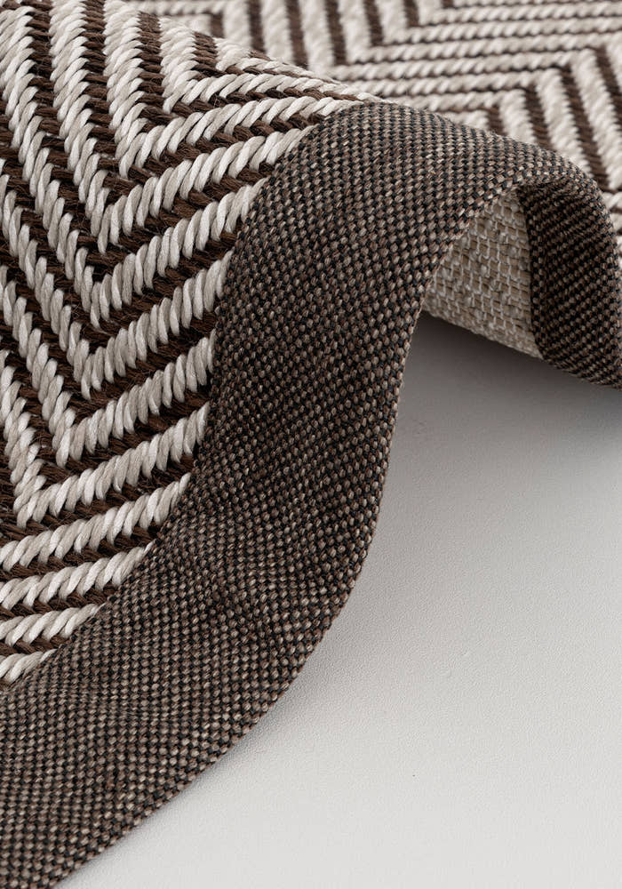 Verona 140 Krem Kahve Sisal Halı Kahve Bordürlü