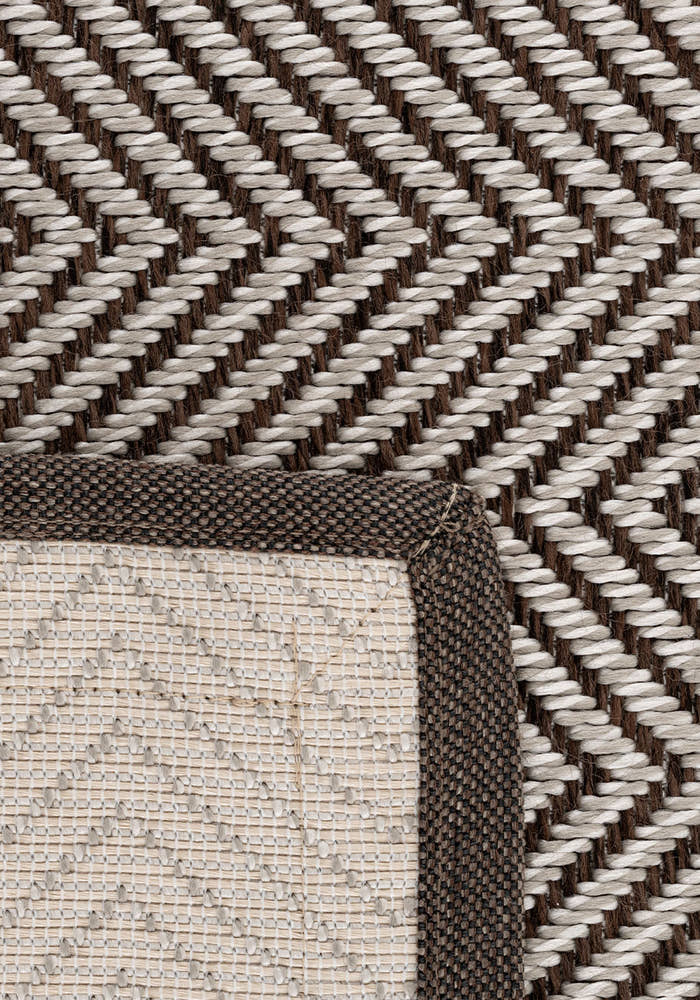 Verona 140 Krem Kahve Sisal Halı Kahve Bordürlü