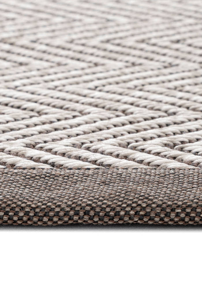 Verona 140 Krem Kahve Sisal Halı Kahve Bordürlü