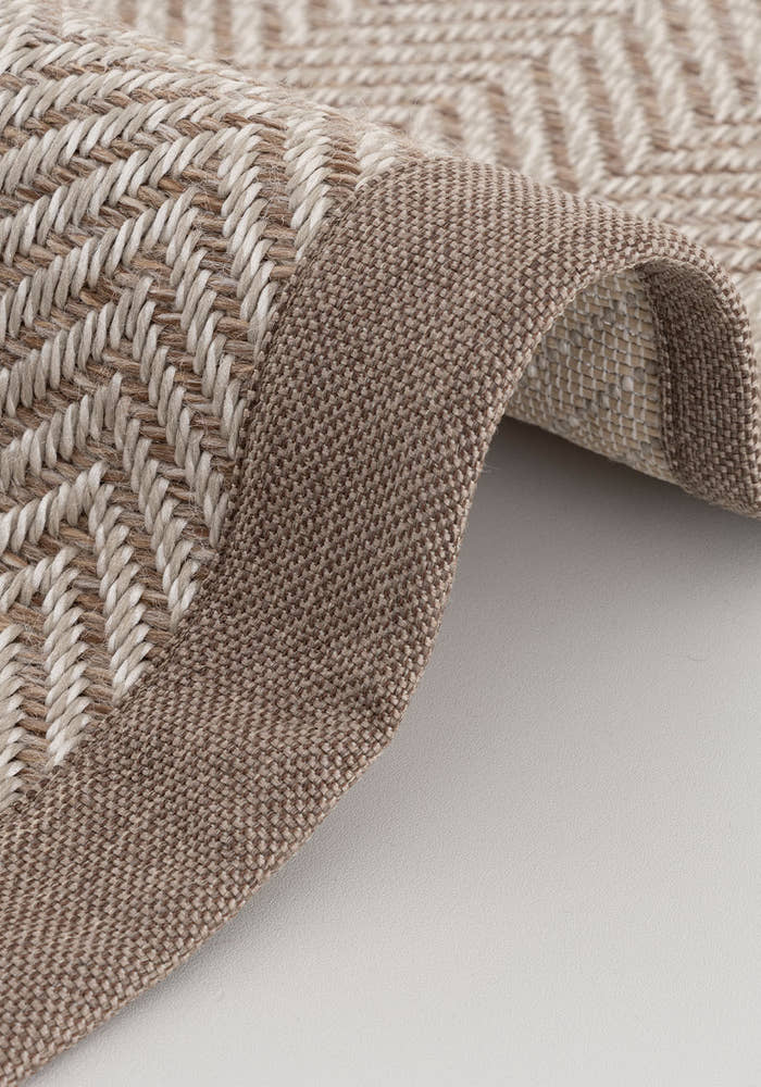 Verona 140 Krem Vizon Sisal Halı Vizon Bordürlü