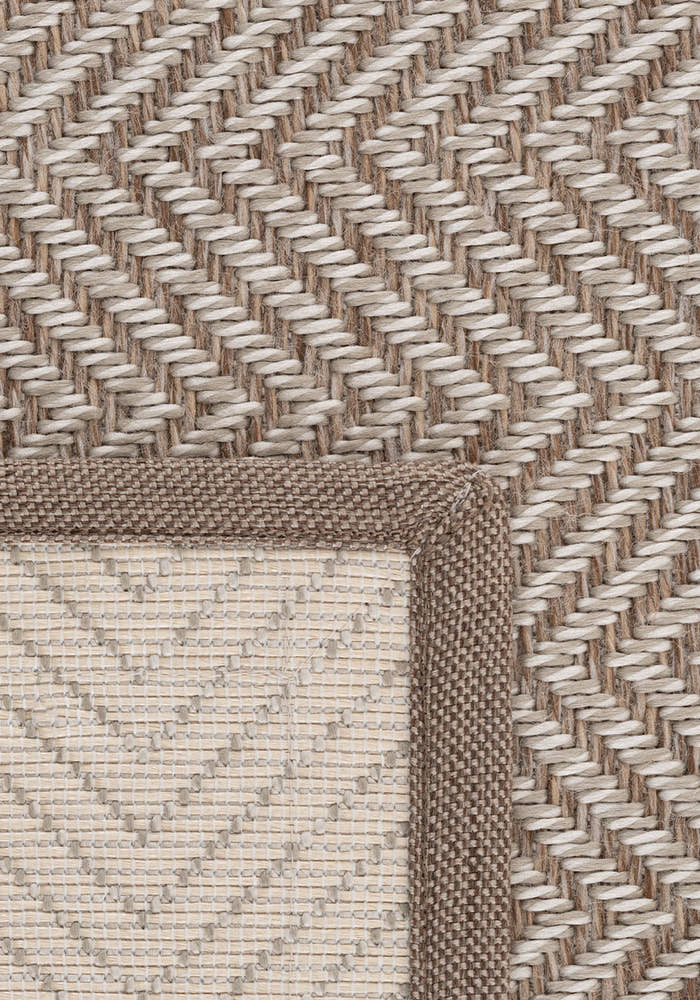 Verona 140 Krem Vizon Sisal Halı Vizon Bordürlü