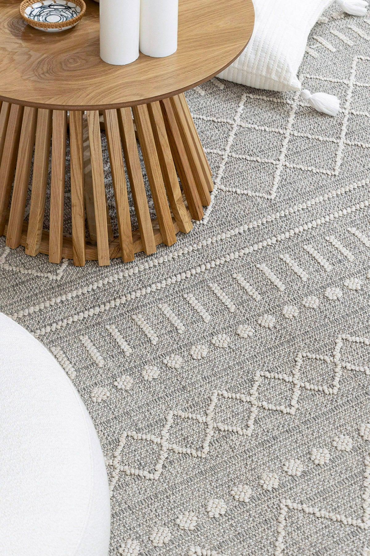 Berlin 260 Gri Krem Yumuşak Salon Halısı