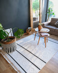 Aspen 156 Krem Siyah Modern Yumuşak Mimimalist Halı