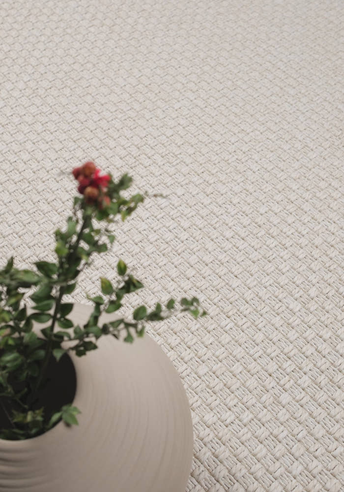 Santorini 115 Krem Hasır Görünümlü Uzun Kenarı Bordür Desenli Sisal Halı