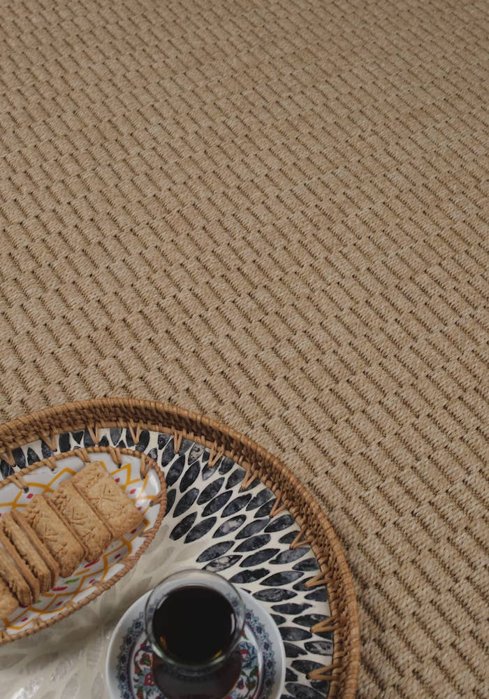 Giza 724 Kahve Hasır Dokulu Modern Sisal Kesme Halı