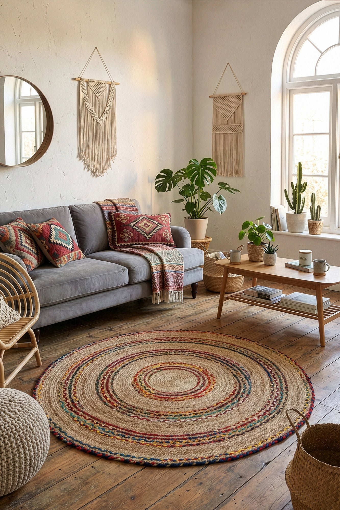 Svara 001 Multi Jüt El Dokuması Doğal Halı